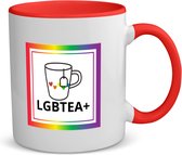 Akyol - pride cadeau mok koffiemok - theemok - rood - Lgbt pride - pride vlag - gay cadeau - gay pride accessoires - homo - lgbtq vlag - accessoires - koffie mok cadeau - mok met tekst - thee mok cadeau - 350 ML inhoud