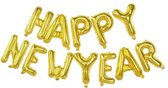 Happy new Year / Folie Ballon / Feestdagen / Nieuwjaar / Feest / Gelegenheid / Goud / 12 losse letters