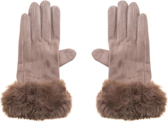 Winter Handschoenen Fur - Dames - Verwarmde - Bruin
