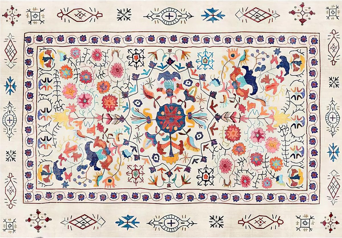 143x93 handgeknoopt oosters tapijt modern design ID15200 - Vintage