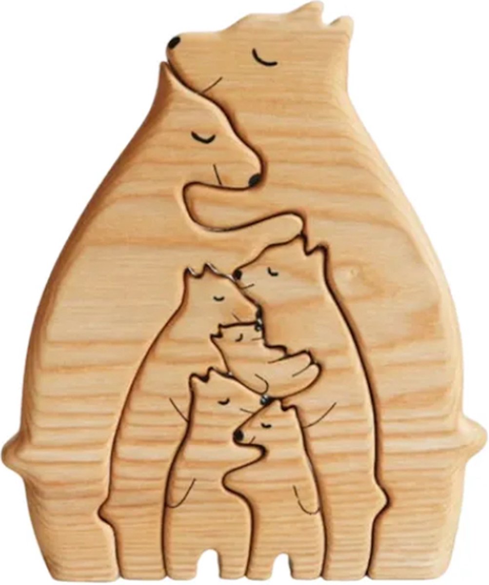 Gepersonaliseerde beren familie - geboorte - kraam cadeau - puzzel - 7 beren