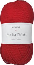 Micha Yarns - 60% katoen 40% acryl garen - 5 bollen - 5 x 100gram - 220meter per bol - Rood (005)