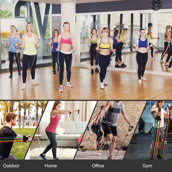 Fitense Weerstandsbandenset voor heren, 6 stuks - oefenbanden 122,5 kg, fitnessband met handgrepen/deuranker/enkelbanden/tas/poster, zware weerstandsbanden voor training en vorm lichaam thuis gym Fitense Weerstandsbandenset voor heren, 6 stuks - oefenbanden 122,5 kg, fitnessband met handgrepen/deuranker/enkelbanden/tas/poster, zware weerstandsbanden voor training en vorm lichaam thuis gym