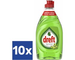 Dreft Clean & Fresh Liquide Vaisselle Pomme - 10 x 340 ml