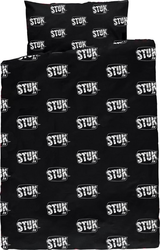 StukTV - Dekbedovertrek Logo's - 1 persoons - Zwart