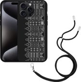 Cazy Hoesje met koord Zwart geschikt voor iPhone 15 Pro Max Grachtenpanden I