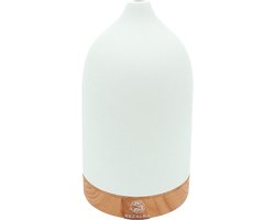 Recalma Witte Aroma Diffuser Keramiek - Luchtbevochtiger - Aromatherapie - Sfeervolle Geurverspreider - Geschikt voor Etherische Olie