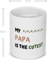 Akyol - my papa is the cutest Spaarpot - Papa - schattige vader - vader cadeautjes - vaderdag - verjaardagscadeau - verjaardag - cadeau - geschenk - kado - gift - vader artikelen - 350 ML inhoud
