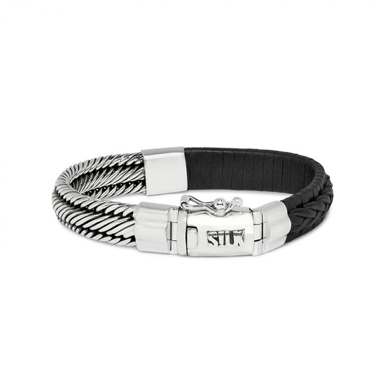 SILK Jewellery - Zilveren Armband - Weave - 741BLK.23 - Maat 23,0