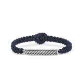 SILK Jewellery - Marine | Navy Armband - Weave - 688MAR.19 - Maat 19,0