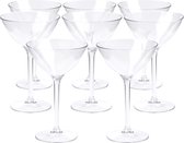 Depa Cocktail/Martini glas - 8x - transparant - onbreekbaar kunststof - 300 ml - Feest glazen