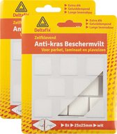 Deltafix Anti-krasvilt - 16x - wit - 25 x 25 mm - vierkant - zelfklevend - meubel beschermvilt