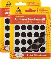 Deltafix Anti-krasvilt - 40x - zwart - 17 mm - rond - zelfklevend - meubel beschermvilt