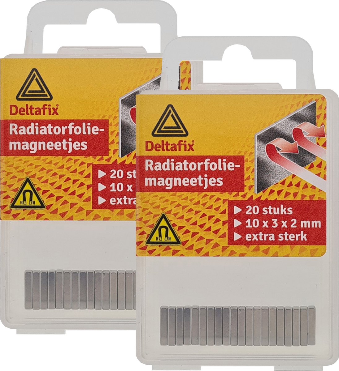 Deltafix Radiatorfolie magneten 40x - nikkel - hittebestendig - 10 x 3 x 2 mm