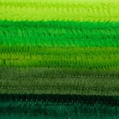 Chenilledraad - 20x - groene tinten - 8 mm x 50 cm - hobby/knutsel materialen