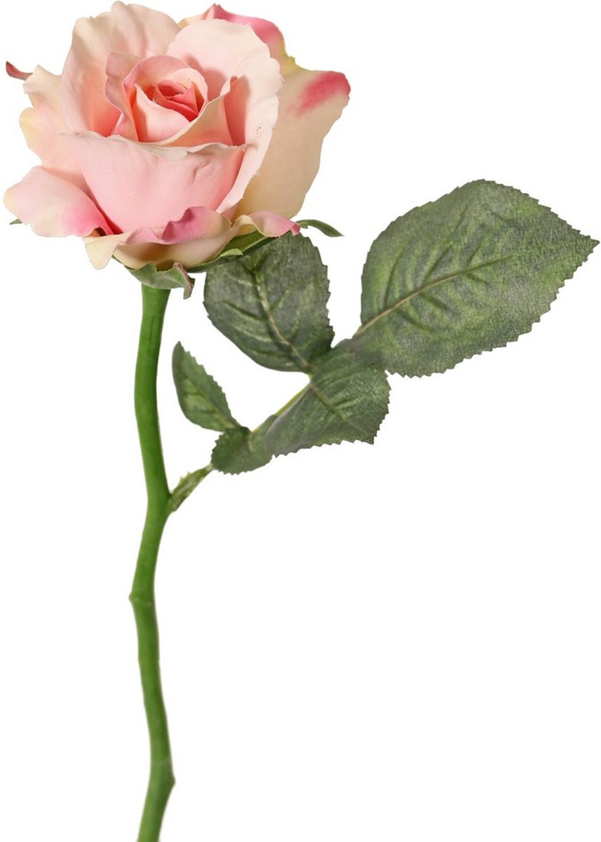 Top Art Topart Kunstbloem - roos Alice - de luxe - roze - 30 cm - kunststof steel - decoratie