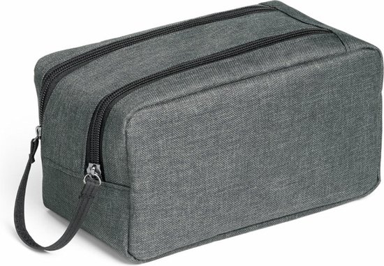 Tankleurige Jasper Toilettas met Dubbele Rits | Op voorraad | Lucleon