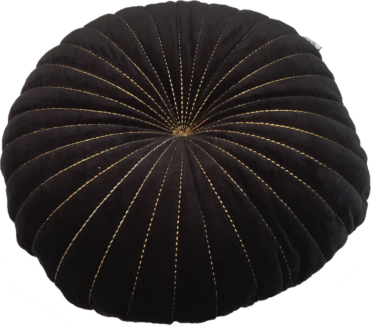 Rocaflor Kussen fluweel rond 50 cm zwart goud
