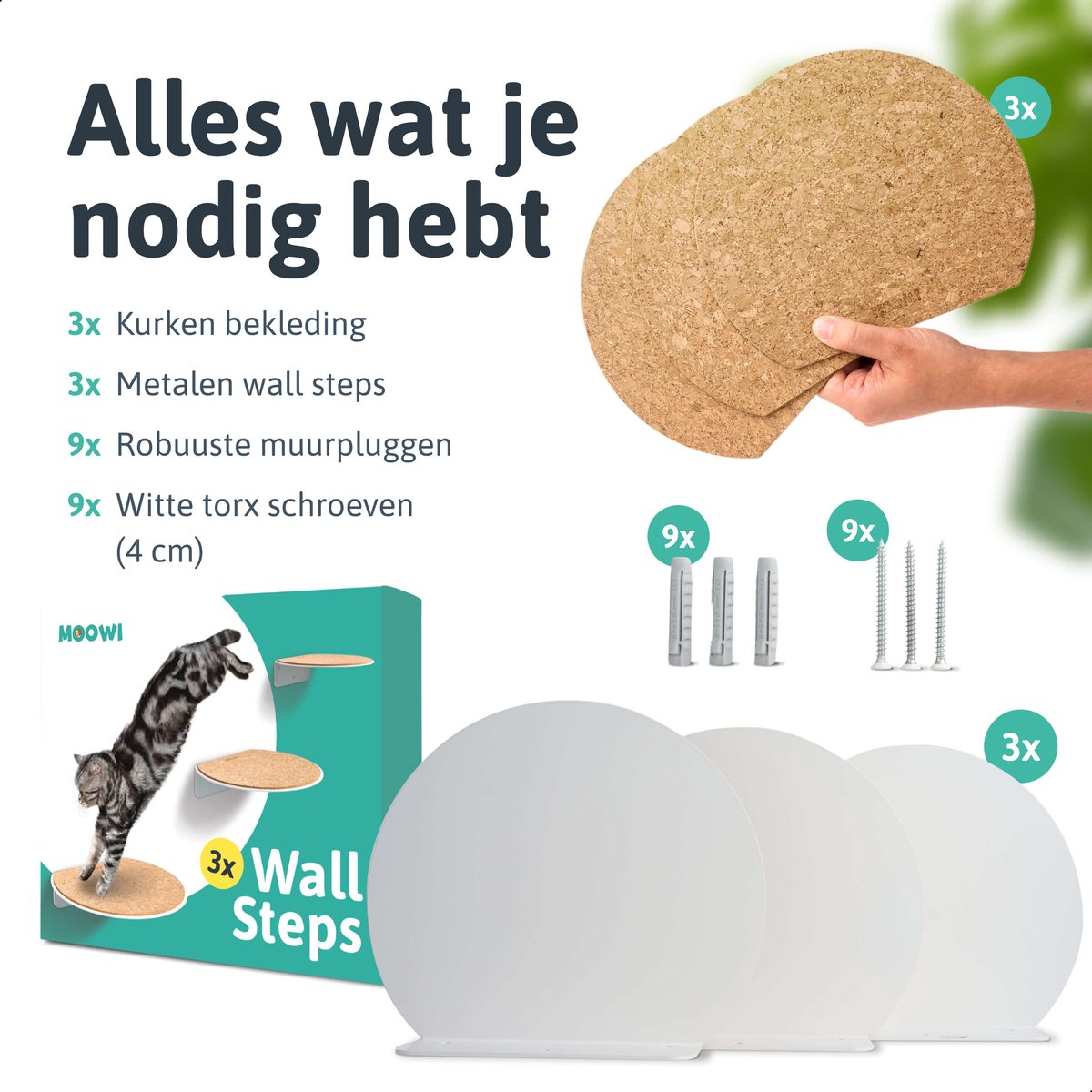 1 x wandtrede, kattentrap, klimsysteem voor huisdieren, belastbare, stabiele plank/platform, zwart, met zelfklevend, antislip kurkmat voor vazen, bloempotten, wandmontage (met kurk, 20 x 20 cm