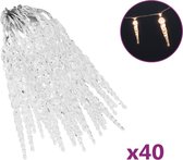 vidaXL - Kerstverlichting - ijspegel - met - 40 - LED's - acryl - warmwit