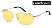 Polar Specs® Polariserende Nachtbril PS9030 – Gold Metal – Polarized Nightdriving – Medium – Unisex