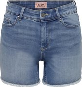 Only Pants Onlblush Mid Sk Raw Shorts Noos 15196303 Blue Clair Demin Femme Taille - M