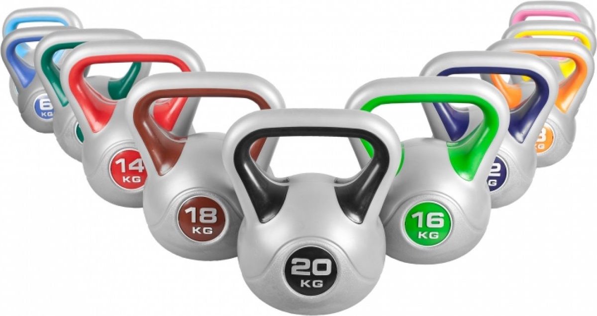 Gorilla Sports Kettlebell Set - 2 t/m 20 kg - Trendy Kunststof - 113 kg