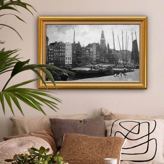 Oeuvre de Peinture sur Toile - Maîtres Anciens - Cadre - Or - 150x100 cm - Art Décoration murale