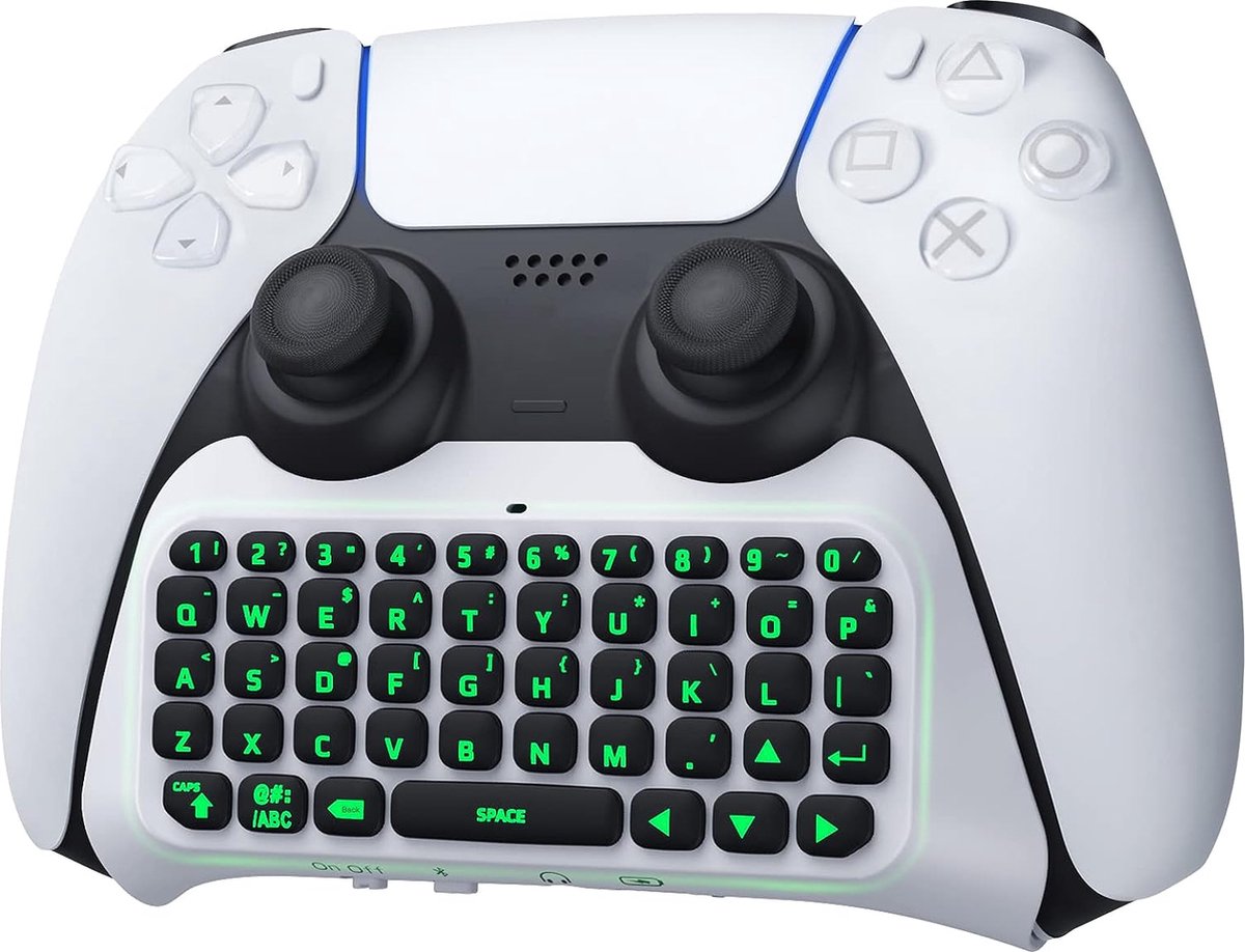 Equivera PS5 Toetsenbord - Groen LED - Wit - Gaming Keyboard - PS5 Keyboard - PS5 Accessoires