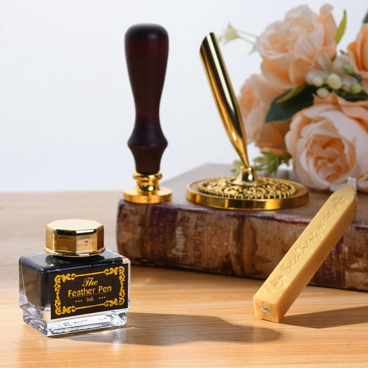 Quill Pen en Inkt Set, Antieke Veren Pen voor Schrijven - Quill Pen Set Inclusief Veren Dip Pen, Inkt, Vervangende Penpunten, Lepel, Wax Seal Sticks Quill Pen en Inkt Set, Antieke Veren Pen voor Schrijven - Quill Pen Set Inclusief Veren Dip Pen, Inkt, Vervangende Penpunten, Lepel, Wax Seal Sticks
