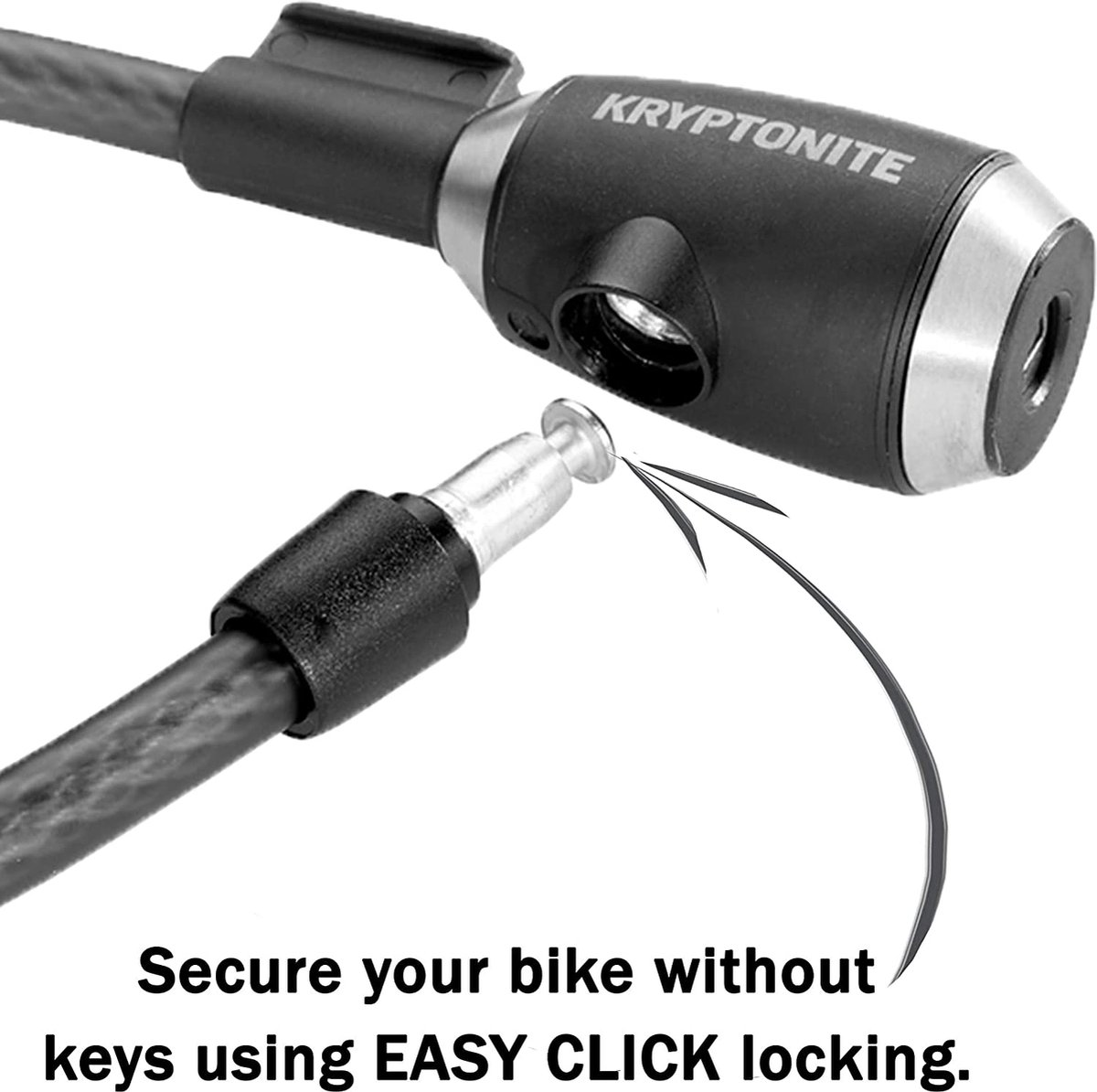 Kryptonite Kryptoflex Kabelslot Fiets – Slot voor Terras, Tuinmeubel, Kinderfiets, Step – 180 cm – Staal – Zwart – foto 2