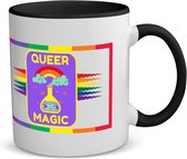 Akyol - lgbtq cadeau - koffiemok - theemok - zwart - Lgbt - queer - lgbtq cadeau - mok met opdruk - lgbt - pride month - lgbtq vlag - gay pride - koffiemok met tekst - opdruk - leuke pride spullen - verjaardag - cadeau - gift - 350 ML inhoud