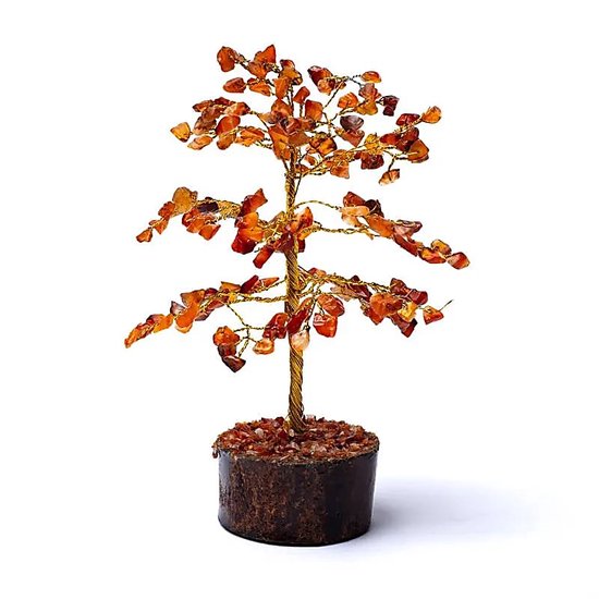 Edelsteenboom - Carneool - Aardend - ong. 18 cm - Luxe decoratie