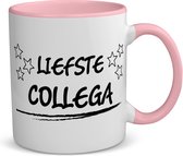 Akyol - liefste collega koffiemok - theemok - roze - Collega - een collega - werk - collega's - baan - afscheidscadeau - verjaardagscadeau - kado - gift - geschenk - 350 ML inhoud