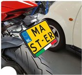 Vlag Italië Kenteken Sticker Motor - Set van 2 Stickers