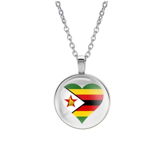 Ketting Glas - Hart Vlag Zimbabwe