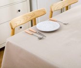 PVC Rechthoekige Tafelkleed voor Keuken, Eettafel, Plastic Tafelkleed voor Binnen- en Buitengebruik (137 x 215 cm, Beige)