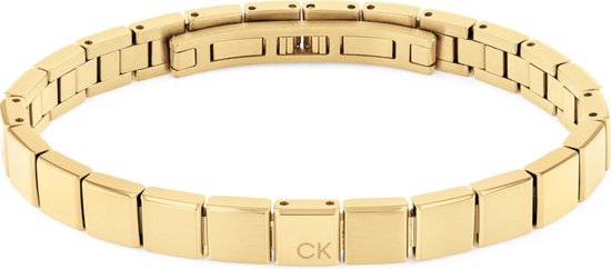 Calvin Klein CJ35000489 Heren Armband - Sieraad - Staal - Goudkleurig - 7 mm breed - 19.5 cm lang