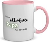 Akyol - voor de allerbeste papa van de wereld koffiemok - theemok - roze - Papa - de beste vader - vader cadeautjes - vaderdag - verjaardagscadeau - verjaardag - cadeau - geschenk - kado - gift - vader artikelen - 350 ML inhoud