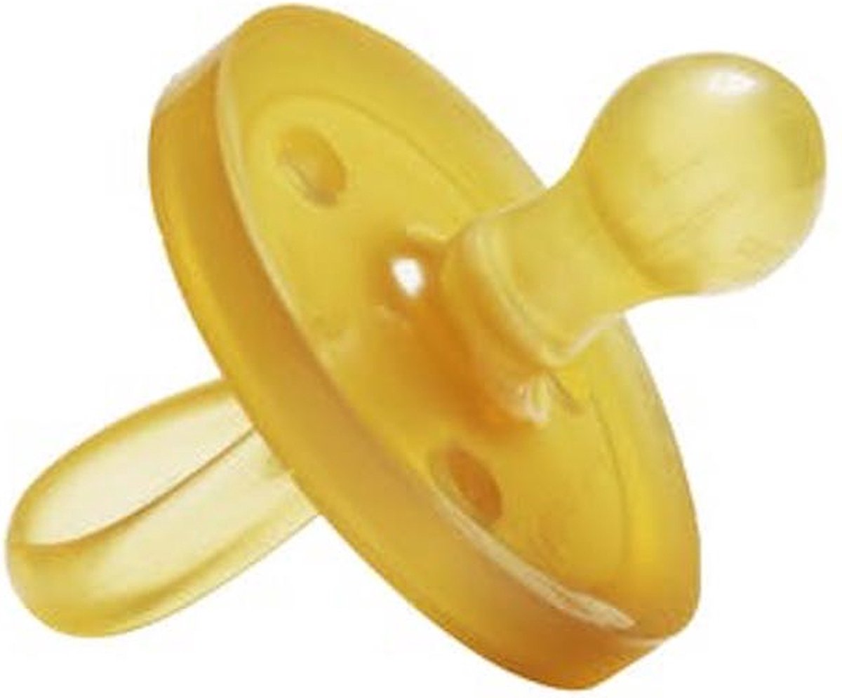 Goedkoopste Natursutten rubberen fopspeen - 6-12 maanden - Rond Schild - Kers Tuit