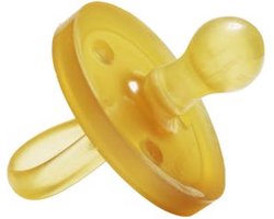 Natursutten rubberen fopspeen - 6-12 maanden - Rond Schild - Kers Tuit