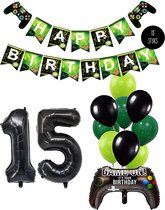 Cijfer Ballon 15 Game Videospel Verjaardag Thema - De Versiering voor de Gamers Birthday Party van Snoes