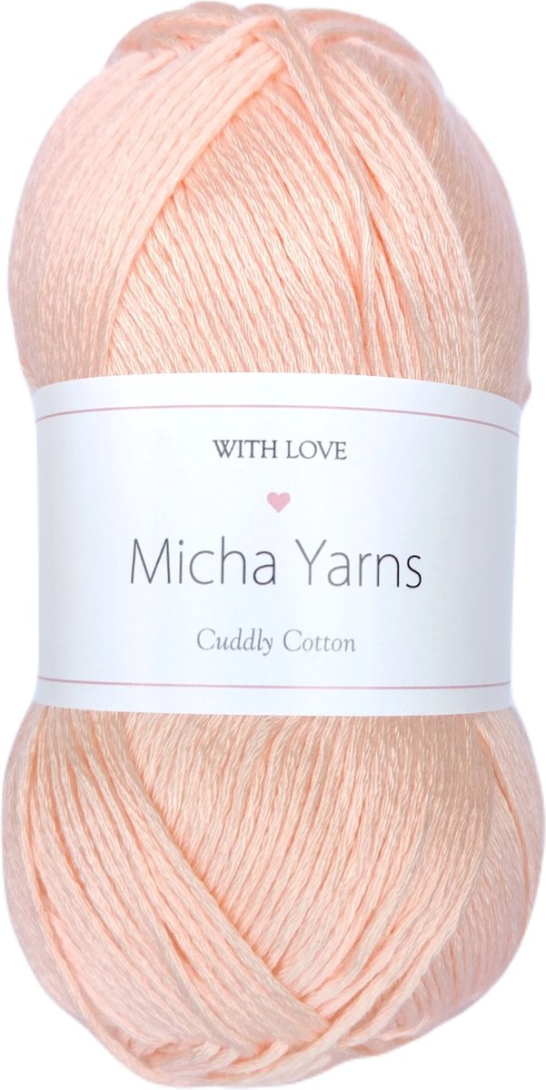 Micha Yarns - 80% katoen 20% acryl breiwol - 5 bollen - 5 x 100gram - 200 meter per bol - Perzik (006)