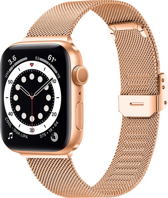 Milanees horlogeband voor apple watch rose pink 42/44/45/49mm 2/3/4/5/6/7/8/SE