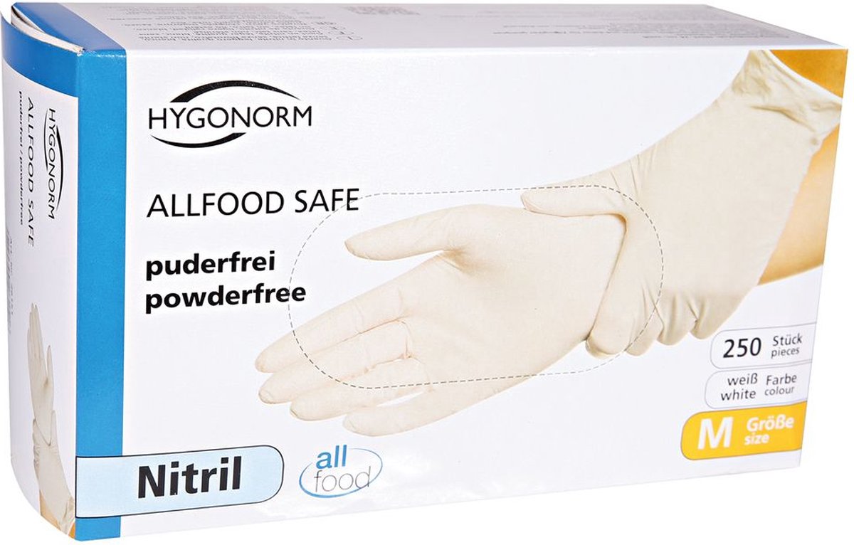Goedkoopste Hygonorm - Nitrile wegwerp handschoenen - Wit - 250 stuks - maat L