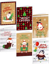 Kerstkaarten met enveloppen - Kerstkaarten set – incl Kerststickers en enveloppen- 6 verschillende afbeeldingen – totaal 12 stuks – Kerst en nieuwjaarskaarten
