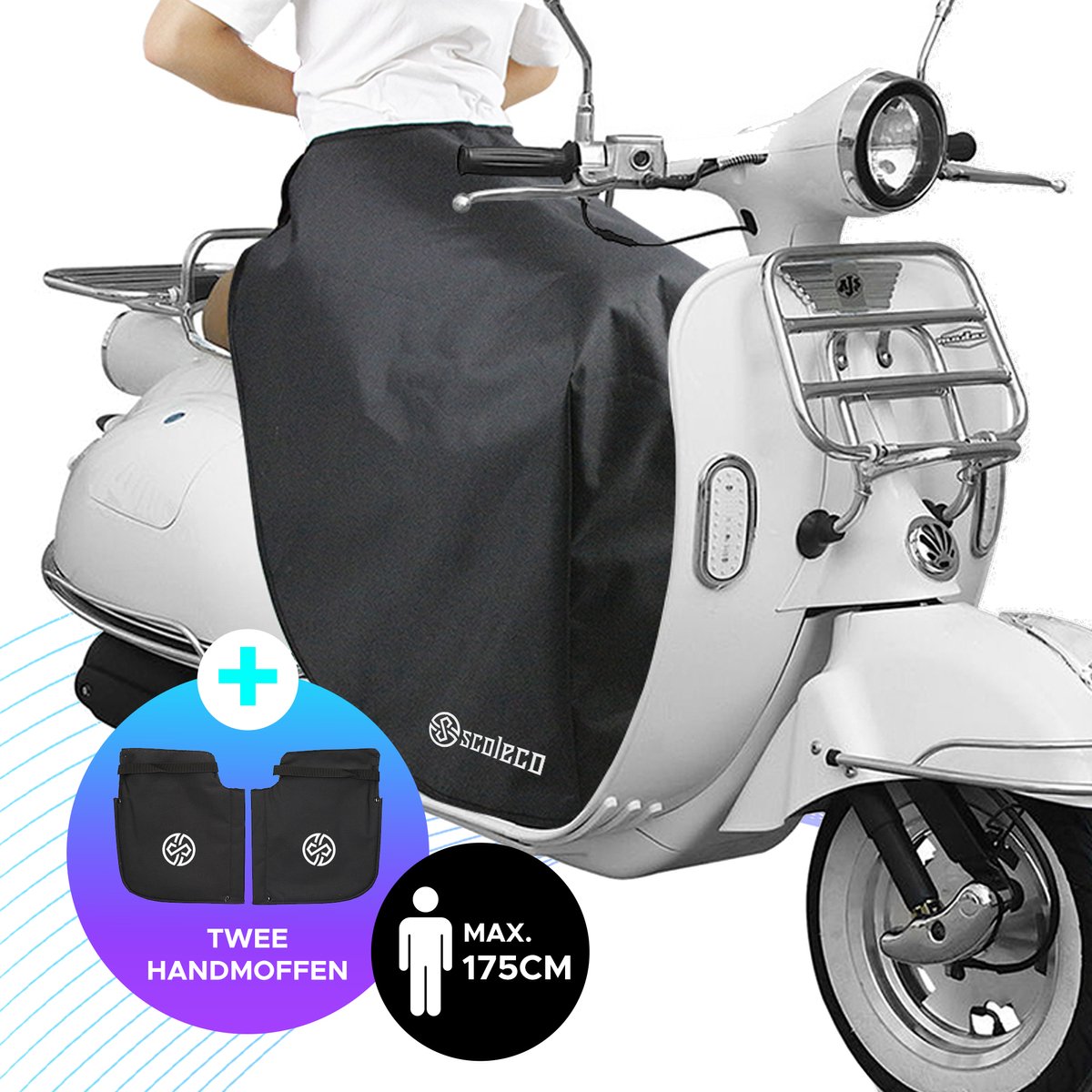 Scoleco® Beenkleed Scooter met Handmoffen - Universeel - Wind en Waterdicht - Installatie om je Middel