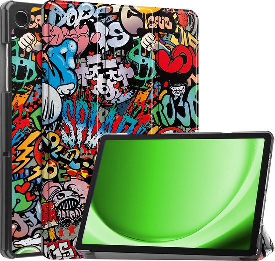 Foto: Hoesje geschikt voor samsung galaxy tab a9 plus hoes case tablet hoesje tri fold hoes geschikt voor samsung tab a9 plus hoesje hard cover bookcase hoes graffity