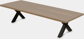 Haris Barcelona Eettafel – Tafel Rechthoek 240x100 cm – X poot 8x8 cm - Brons