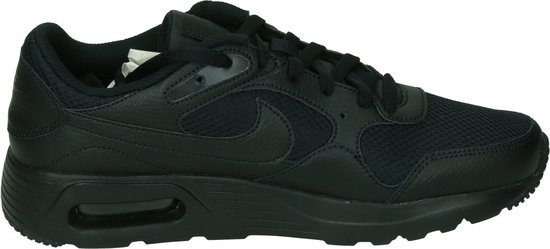Zwarte Nike Air Max sneaker met mesh en leer, luchtkussen in de zool.